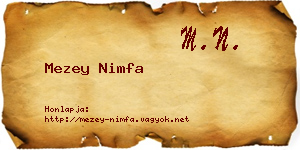 Mezey Nimfa névjegykártya